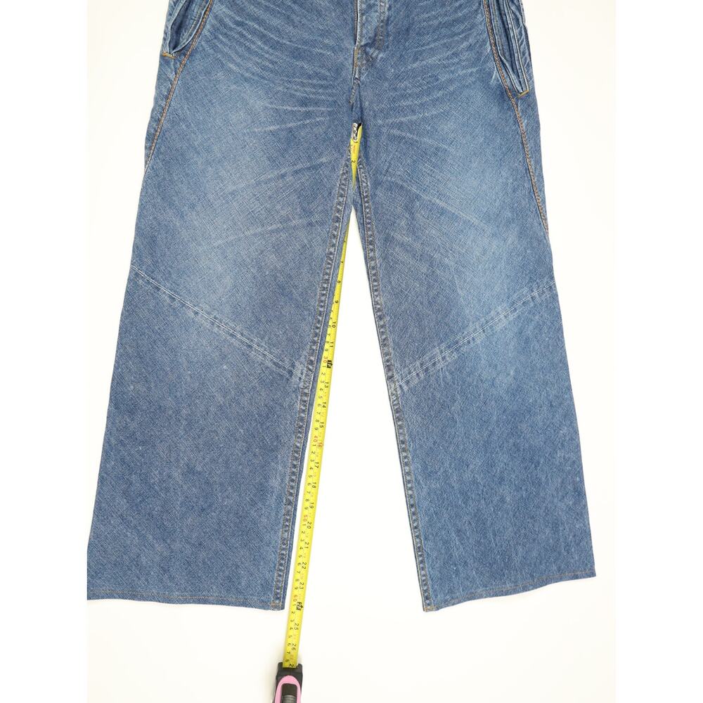 Japanese Designer Rare Zucca Architectural Wide Leg Denim Jeans Made in Japan 30 - Picture 10 of 15